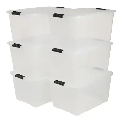 Aufbewahrungsbox Iris Ohyama, 6er-Set, en, 45 L, mit Clips