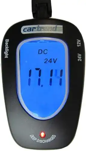 Autobatterietester Cartrend 80127 Batterie Tester 12 Volt/24 Volt, mit LCD Anzeige blau beleuchtet