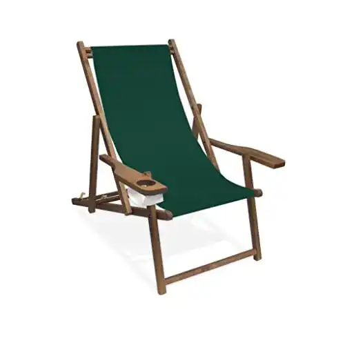 Liegestuhl Holz Promo Trade Holz-Liegestuhl mit Armlehne