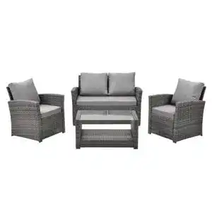 Lounge-Möbel-Set SVITA Roma Polyrattan Lounge Rattan, Set