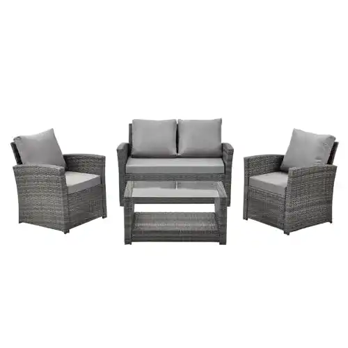 Lounge-Möbel-Set SVITA Roma Polyrattan Lounge Rattan, Set