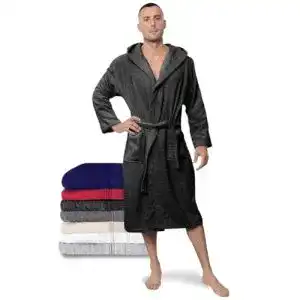Bademantel Herren Twinzen – L – DarkGrau – 100% Baumwolle (350g/m²)