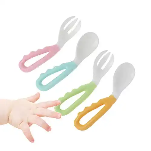Esslernbesteck cholinchin 4 Stück Löffel und Gabel Set