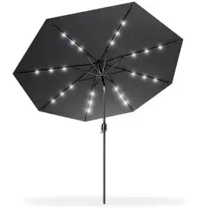 Sonnenschirm mit LED Froadp Ø3m Alu-Sonnenschirm Knickbar