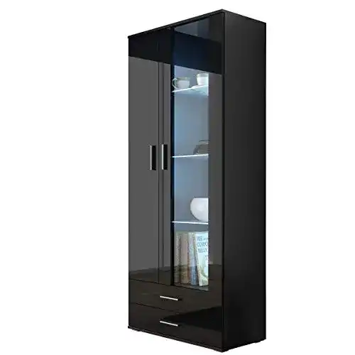 Vitrinenschrank Furniture24, mit blauer LED Beleuchtung SOHO S6