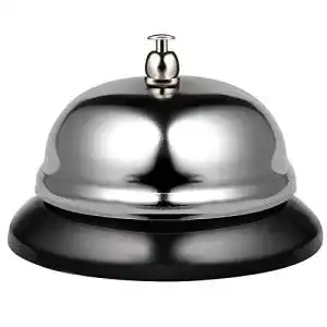 Tischglocke Rovtop, Rezeptionsklingel aus Edelstahl