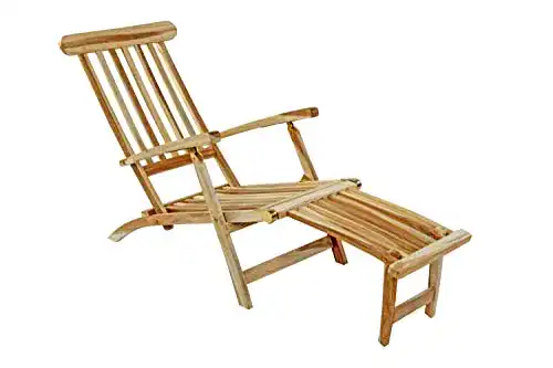 Deckchair Teak SAM Gartenliege Puccon, 5-Fach verstellbar