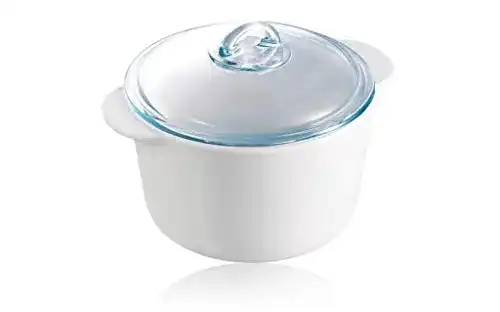 Keramik-Kochtopf Pyrex 7713316 flame Kasserolle, rund, 1,1 L