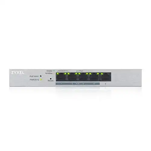 5-Port-Switch ZyXEL 5-Port Gigabit Web, Smart Managed PoE+