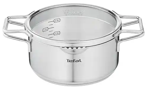 Kochtopf 20 cm Tefal H85244 Nordica mit Glasdeckel, Doppelgriffe