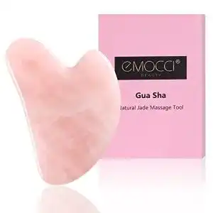 Gua Sha EMOCCI PRO Rosenquarz Stein Jade Guasha Set Face Schaber