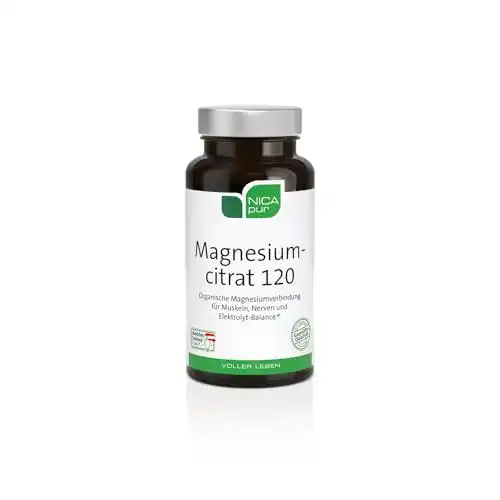 Die beste Magnesiumcitrat NICApur 120, 60 Kapseln mit je 120 mg, vegan 2026 Test Bestseller Magnesiumcitrat NICApur 120, 60 Kapseln mit je 120 mg, vegan