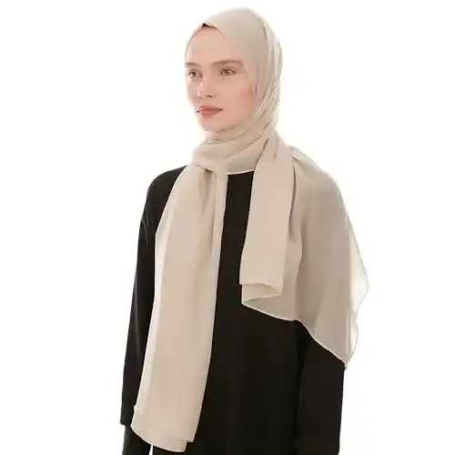 Hijab Ayisah Selda, Kopftuch Damen muslimisch Chiffon 180x70cm