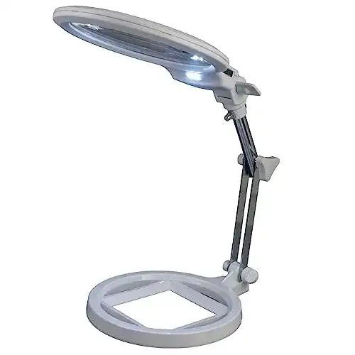 Standlupe Oramics Tischlupe mit 2 LED Beleuchtung Millimetermaß