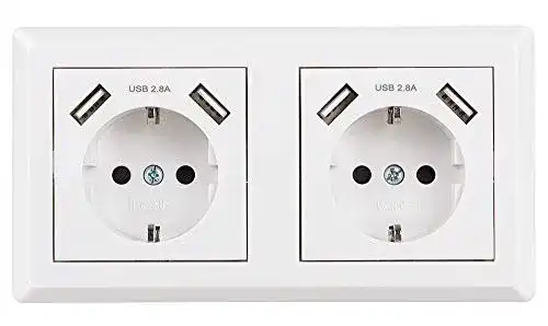 USB-Steckdose Altopbum Doppelsteckdose, 2-fach Steckdose