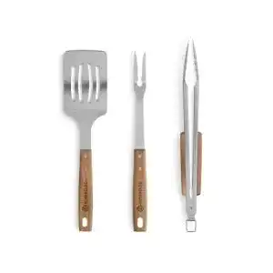 Grillbesteck BURNHARD -Set 3-TLG. 45 cm, Akazienholz Edelstahl