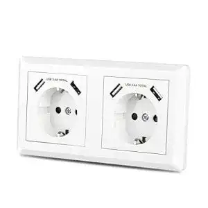 USB-Steckdose Sasudose Doppelsteckdose mit 4 x USB Anschluss