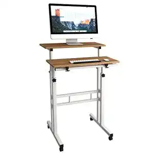 Stehpult DlandHome Laptoptisch Höhenverstellbar mit Rollen