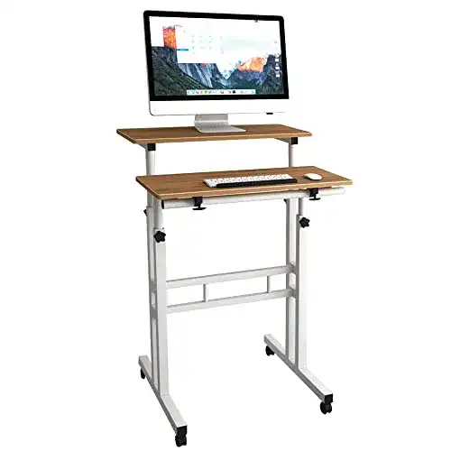 Stehpult DlandHome Laptoptisch Höhenverstellbar mit Rollen