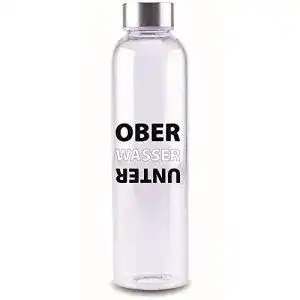 Steuber-Trinkflasche Steuber Glasflasche mit Schriftzug