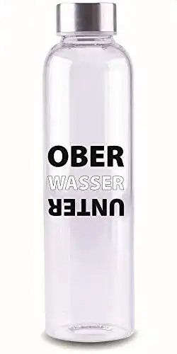 Steuber-Trinkflasche Steuber Glasflasche mit Schriftzug