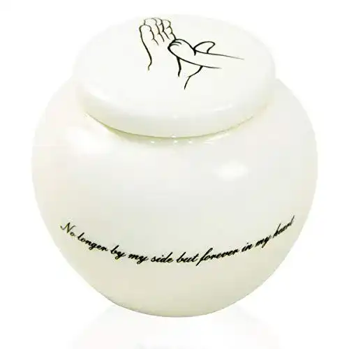 Urne Hund Homelix White Pet Feuerbestattung Urn Keramik