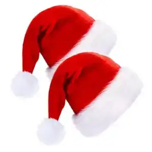 Weihnachtsmütze CENXINY 2 Stück, Plüsch Nikolausmütze