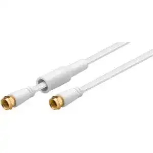 Antennenkabel (10 m) MANAX 10m SAT Koaxialkabel flach weiß