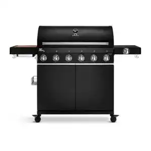 Gasgrill schwarz BURNHARD 6-Brenner, Fat FRED Black Series