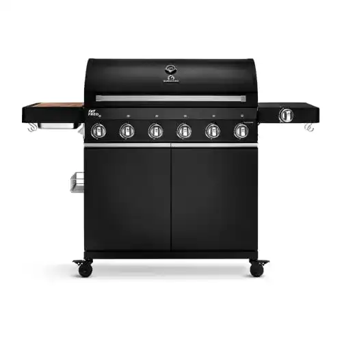 Gasgrill schwarz BURNHARD 6-Brenner, Fat FRED Black Series