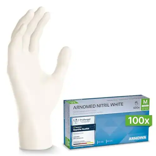 Einmalhandschuhe (S) ARNOMED Nitril Einweghandschuhe M, weiß