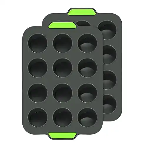 Muffinform Silikon Aukiita Muffinblech aus für 12 Muffins, 2er Pack