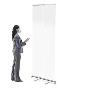 Spuckschutz-Roll-up HLMBQ Transparente Hygieneschutz Rollup