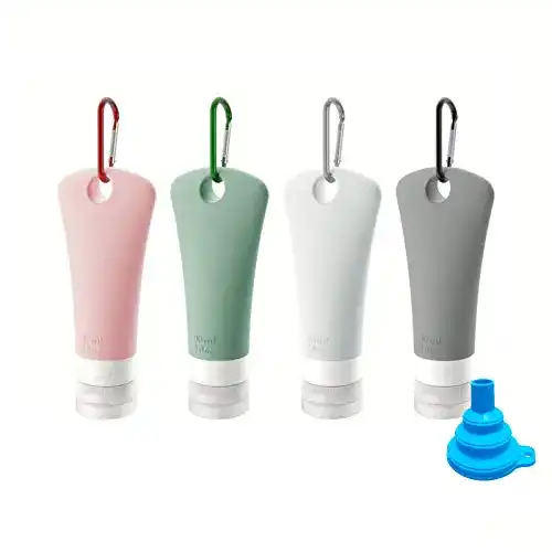 Die beste Reiseflaschen mit Karabiner HAIWILL Silikon Set, 4 Stück 90ml 2026 Test Bestseller Reiseflaschen mit Karabiner HAIWILL Silikon Set, 4 Stück 90ml