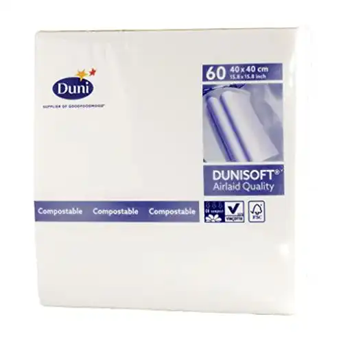 Die beste Duni-Servietten Duni Servietten soft, weiß, 40 x 40 cm, 60 Stück 2026 Test Bestseller Duni-Servietten Duni Servietten soft, weiß, 40 x 40 cm, 60 Stück