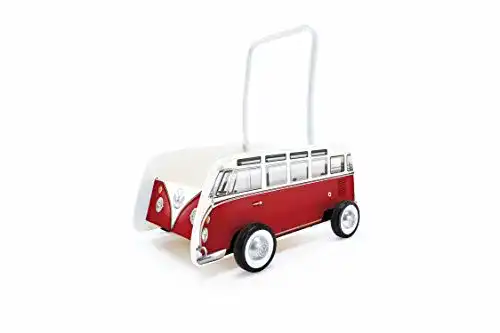 Lauflernwagen mit Bremse Hape E0379 Bulli Lauflernwagen rot