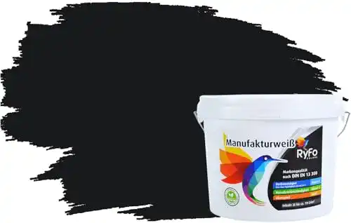 Wandfarbe Schwarz RyFo Colors Bunte Wandfarbe Manufakturweiß