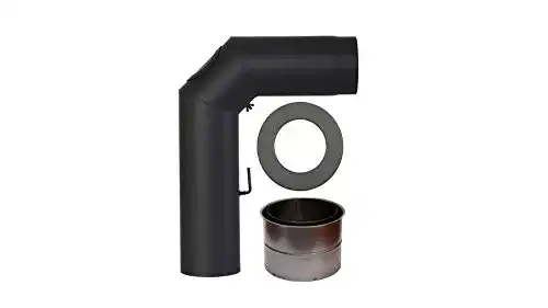 Ofenrohr COLOR EMAJL -Set, 130 mm, schwarz 2003140