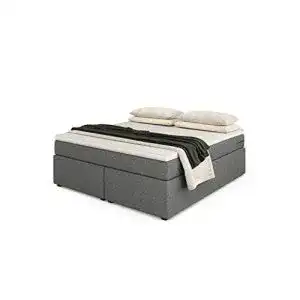 Boxspringbett 140×200 Betten Jumbo Headless King, Hellgrau