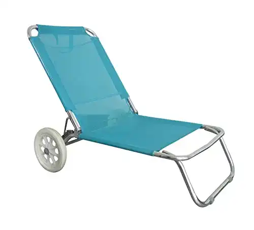 Strandliege mit Rollen O’Beach Liegestuhl mit Rädern und Vordach