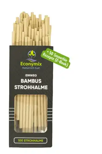Bambus-Strohhalme EcoAB 100 Einweg-Strohhalme aus Bambus