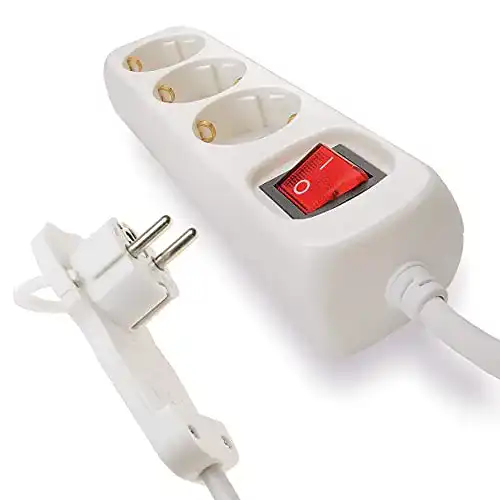 Steckdosenleiste mit Flachstecker 4smile Steckdosenleiste 3er
