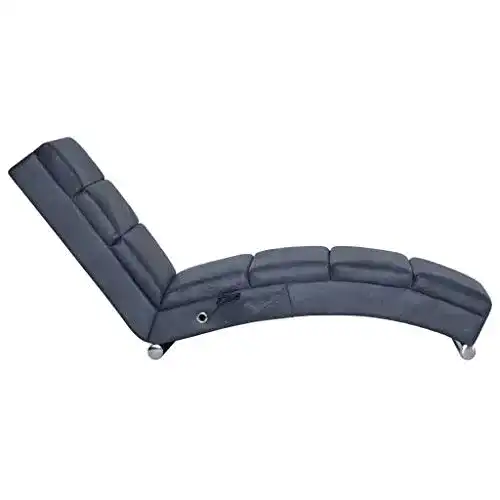 Relaxliege Tidyard Chaiselongue, Wildleder-Optik Grau