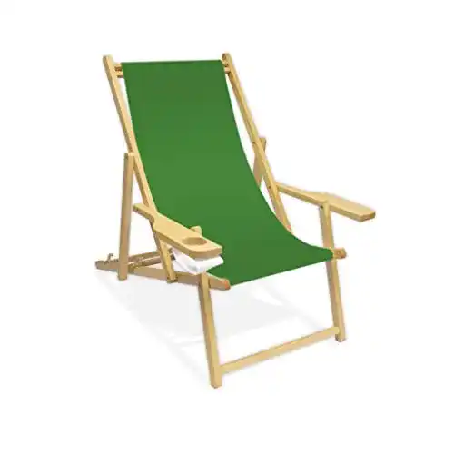 Bäderliege klappbar Promo Trade Holz-Liegestuhl mit Armlehne
