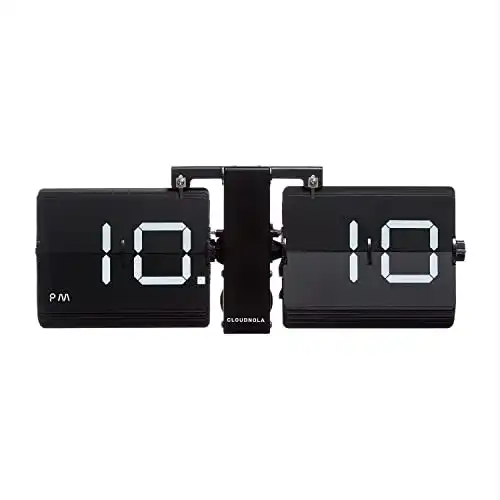 Fallblattanzeige Cloudnola Flip Uhr – Schwarz – Wanduhr/Tischuhr