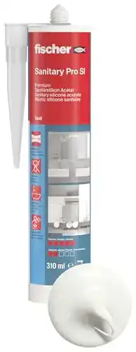 Silikon weiß Fischer 53101 Sanitärsilikon DSSA W, 310 ml, weiß