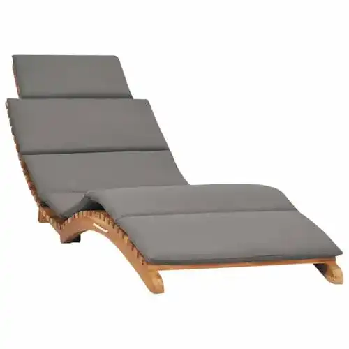 Teak-Gartenliege vidaXL Teak Massiv Sonnenliege Klappbar