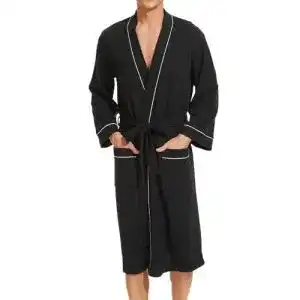 Bademantel Herren Mnemo Herren Bademantel Waffle Light Kimono Waffle