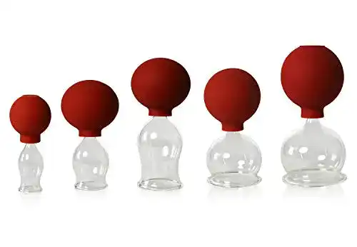 Schröpfglas Lauschaer Glas 5er -Set mit Ball 20-30-40-50-60mm