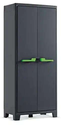 Kunststoffschrank Keter Moby , hoch, anthrazit/grün/grau